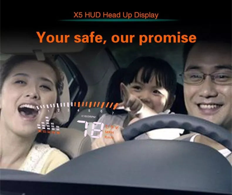 X5 3 Inch Car HUD OBD2 II Head Up Display – Becarac Car Accessories