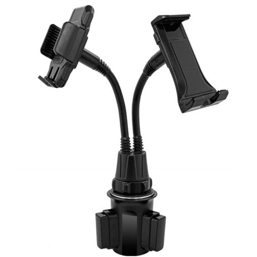 Gooseneck Dual Phone and Car Tablet Holder Cup Holder Phone Mount