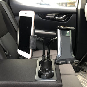Gooseneck Dual Phone and Car Tablet Holder Cup Phone Mount