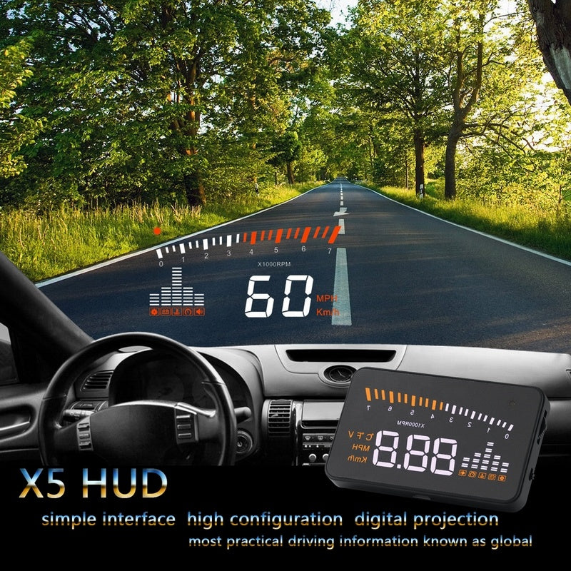 X5 3 Inch Car HUD OBD2 II Head Up Display
