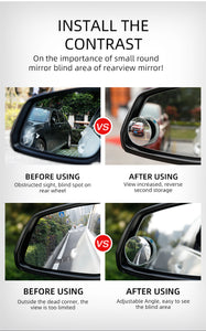 Round Convex Blind Spot Mirror HD Glass (2 Piece) – Becarac Car Accessories